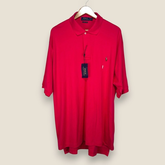 Polo Ralph Lauren Pima Soft Touch Polo Shirt Men XLT Tall Pink Flesh Pony - Picture 1 of 10